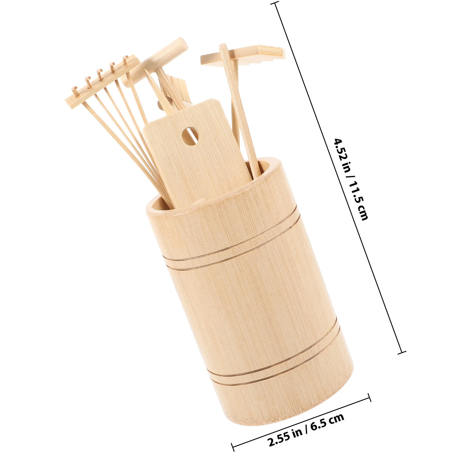 1Set Mini Zen Tuinhark Houten Traditionele Harken voor Mini Tafelblad Zandbak Creëer Patronen Zand Tuinieren Relax Stress Relief