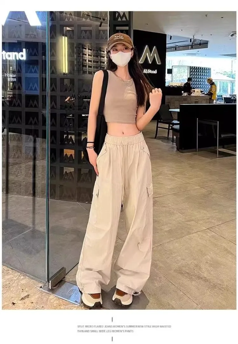 

2025 классические и уникальные новые спортивные брюки для пар, свободные широкие брюки, персонализированные многофункциональные походные американские повседневные брюки