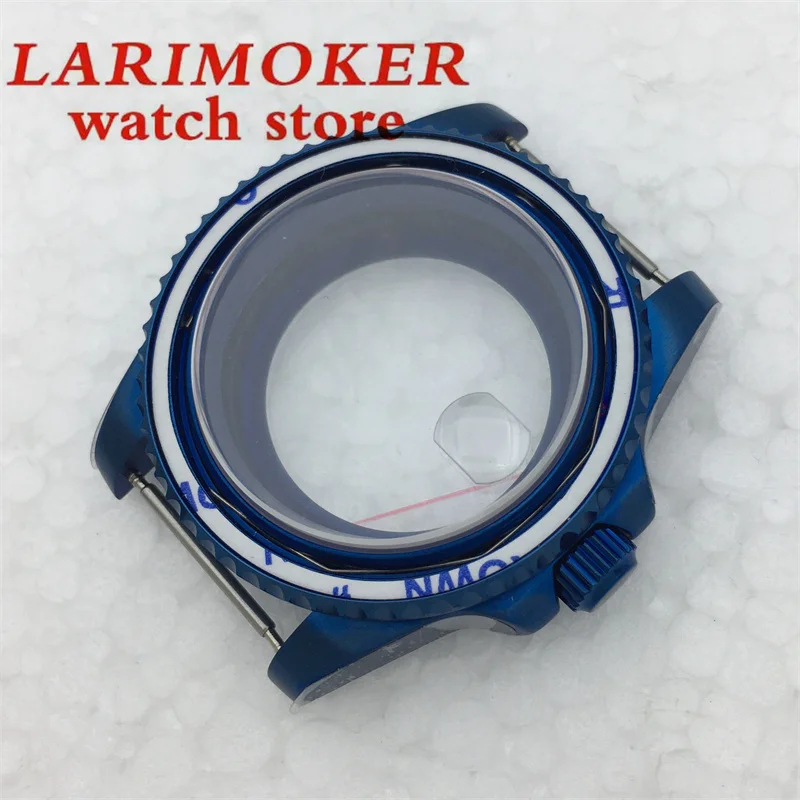 BLIGER 40mm 스테인리스 스틸 블루 도금 케이스 사파이어 글래스 케이스 날짜창 NH34 NH35 ETA2824 PT5000 미요타9015 무브먼트용