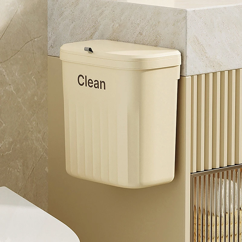 Kitchen Trash Can Wall Mounted Hanging Trash Bin With Lid Garbage Can For Cabinet Under Sink Waste Garbage Compost Bin 8.5/12L