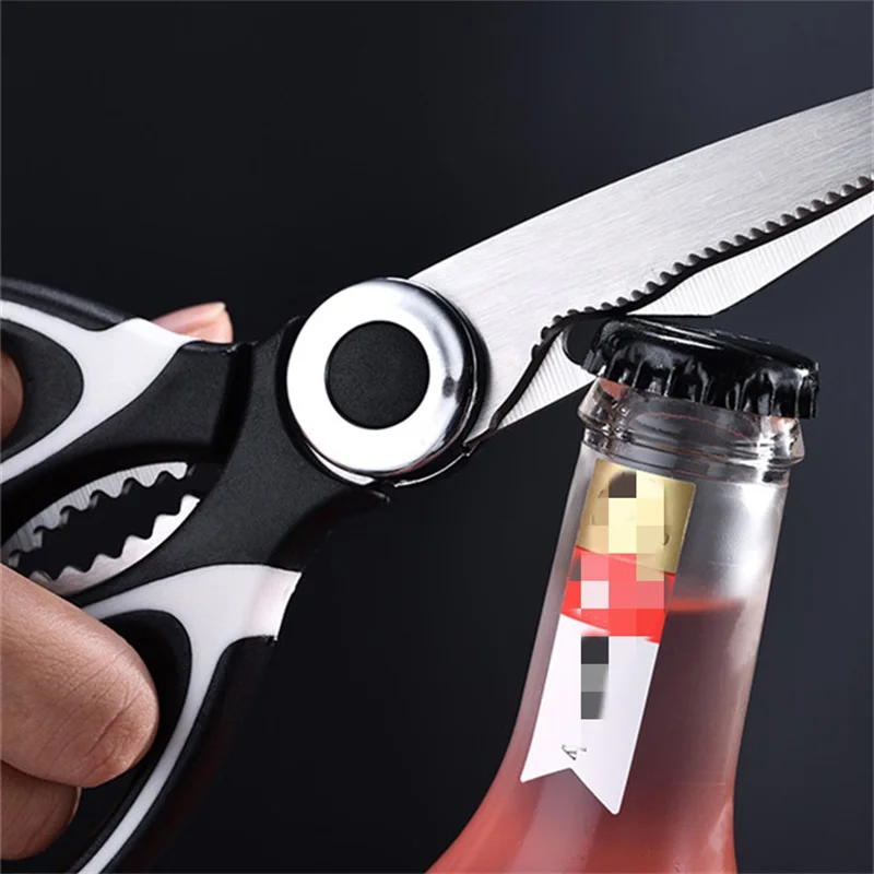 Stainless steel kitchen scissors bird cutting vegetable meat chicken bone fish beer opener professional multipurpose scissors