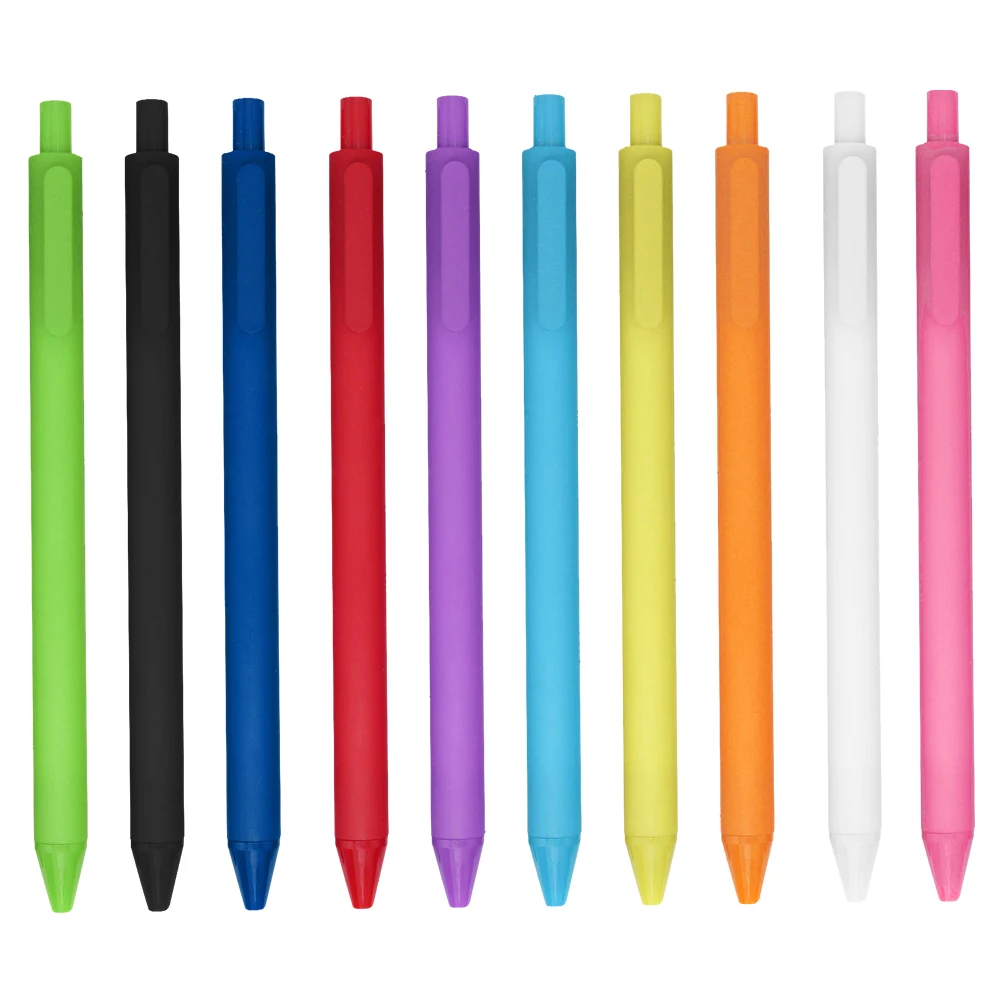 

10pcs Press Type Gel Smooth Leakproof Writing Pens For Students Office Business Gifts Plastic Stationery Manual Pens Colorful