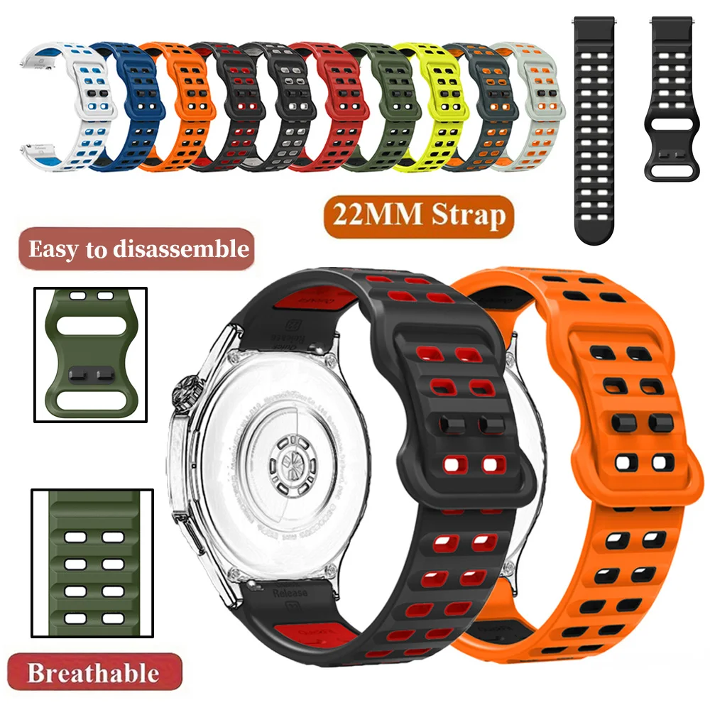 Silicone 22mm Strap For Garmin Venu 3 Forerunner 255 Music 265 Mesh Watch Band For Vivoactive 4/Venu 2 Watchband Sports Bracelet
