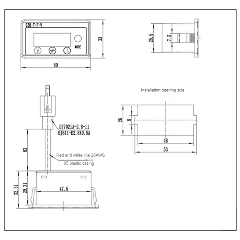 402C Generator Digital Display Meter Accurate Quick Response Engine Voltage Meter 90‑250V Home Tool Easy Install