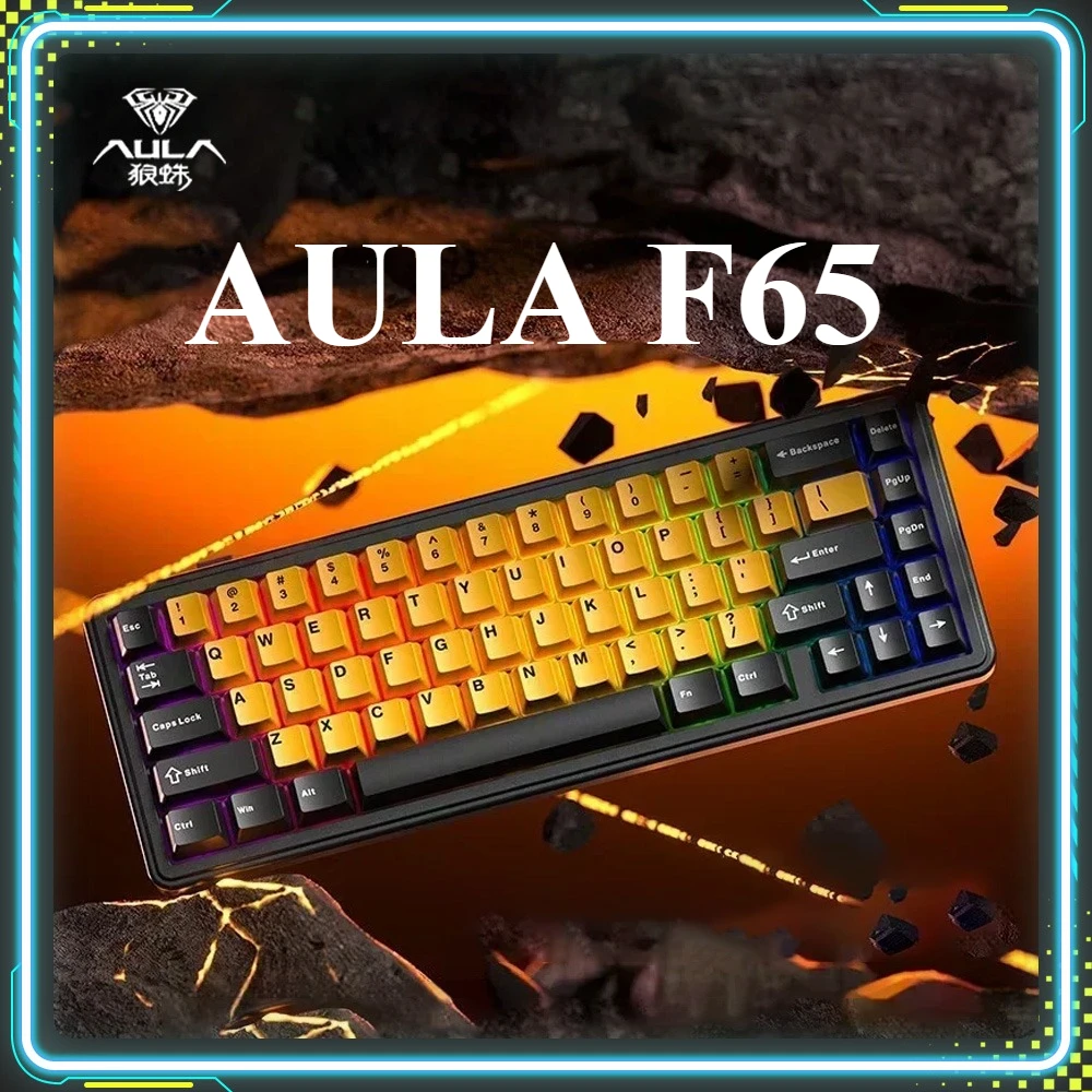 

Promotional Products AULA F65 Gaming Keyboards Hot Swap RGB Wireless Tri-mode Customized Keyboards PC E-sports Accessory Gifts