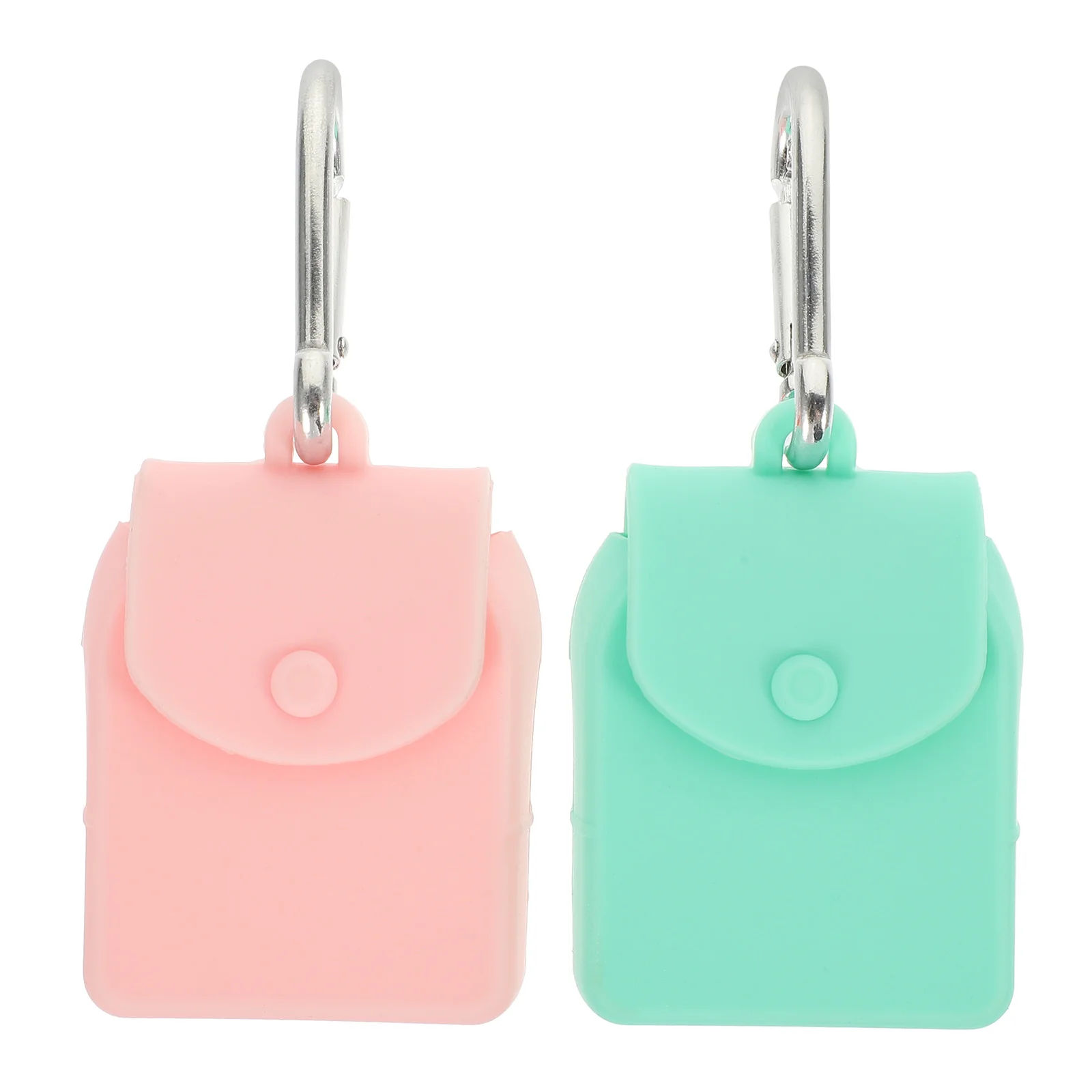 

2 Pcs Silicone Storage Bag Button Shaped Change Pouch Container Coin Outdoor Shopping Food Grade Working Purse