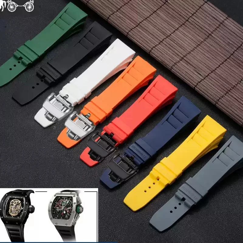 

Watch Band for Richard Mille Rm011 Strap Men's Waterproof Sweat-Proof Wear Comfortable Silicone Rubber Watch straps 25mm*20mm