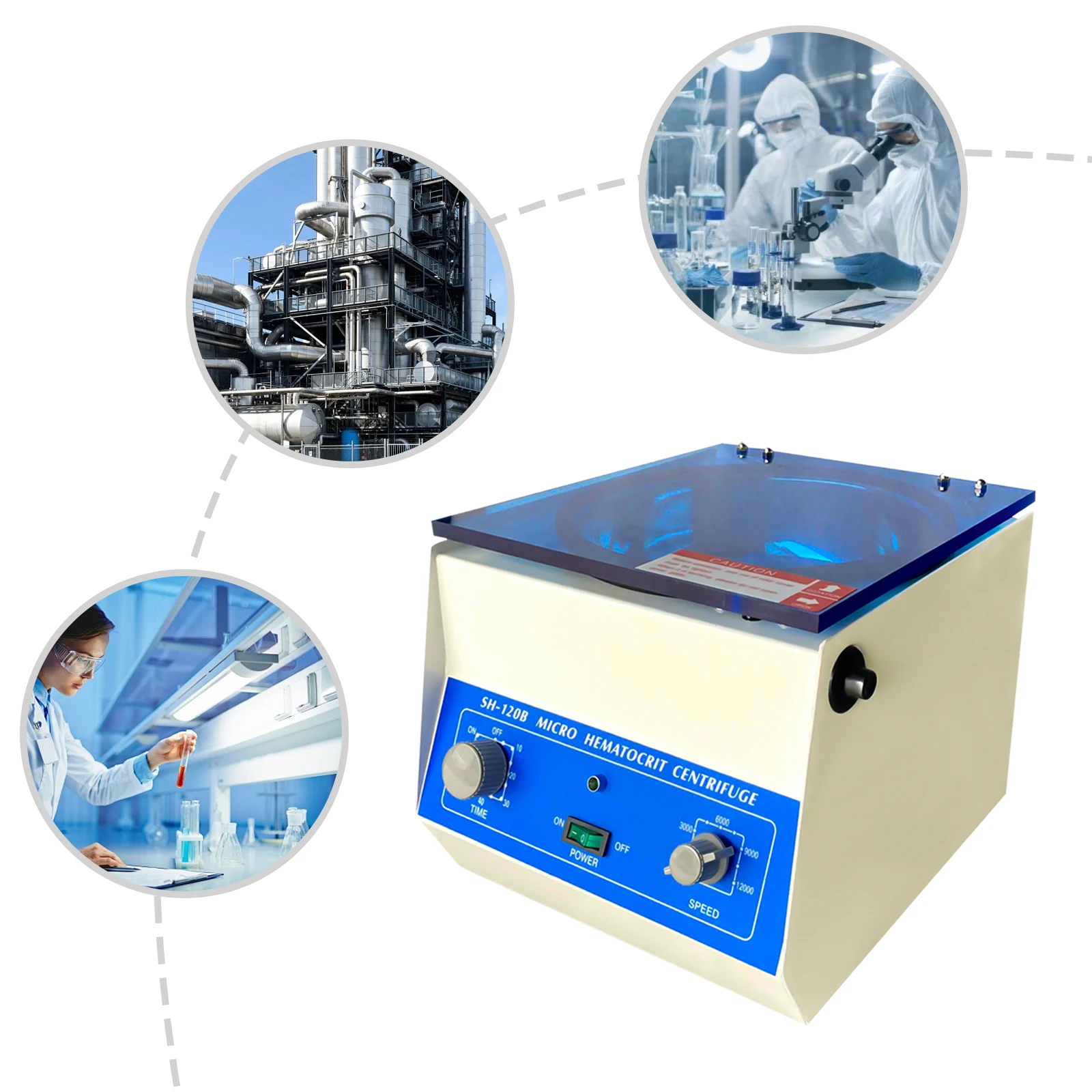 Digital Bench-top Centrifuge,High-Speed 1500~12000RPM 24 Glass Capillary Capacity Centrifuge Machine with Timer, Speed Control