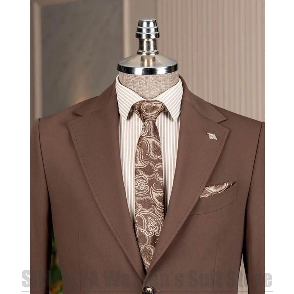Men Single Breasted Two Piece Suit Slim Fit Formal Business Wedding Groom Prom Party Gentleman Daily Male Fashion Tuxedo