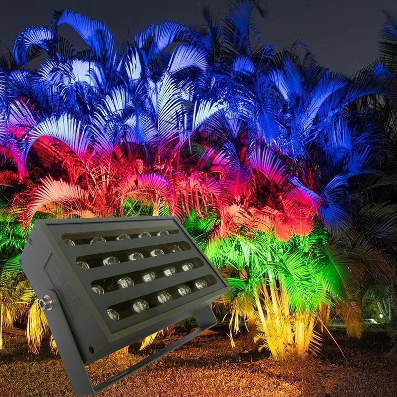 24w 50w LED Dyed Tree Lights Rainbow Colorful Floodlight Garden Landscape Cultural and Tourism Lighting Fixtures Courtyard Lamp