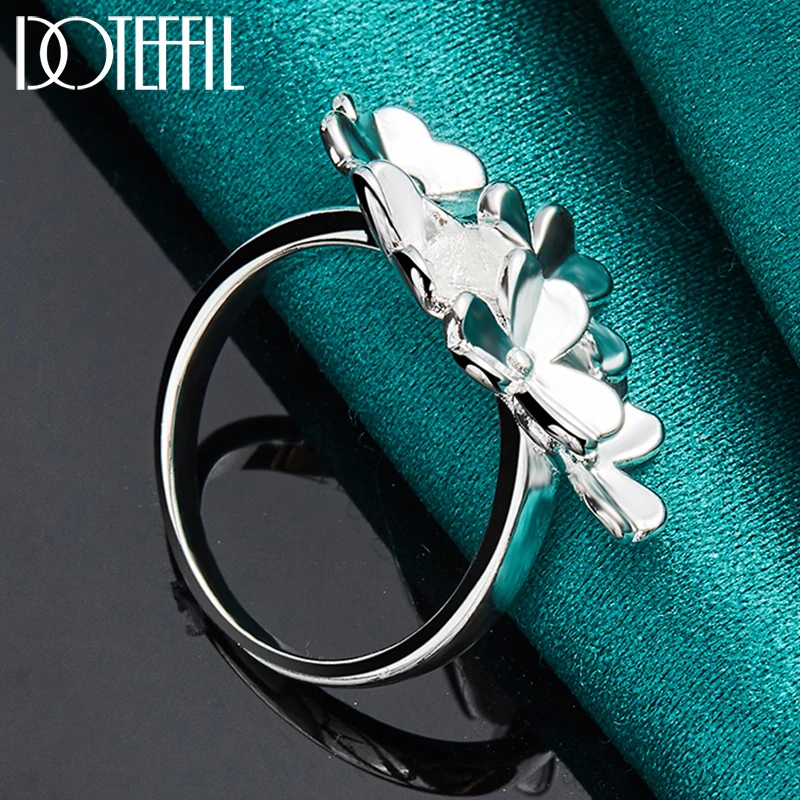 Anello di fiori Color argento per gioielli con ciondoli regalo per feste di fidanzamento di nozze di moda donna