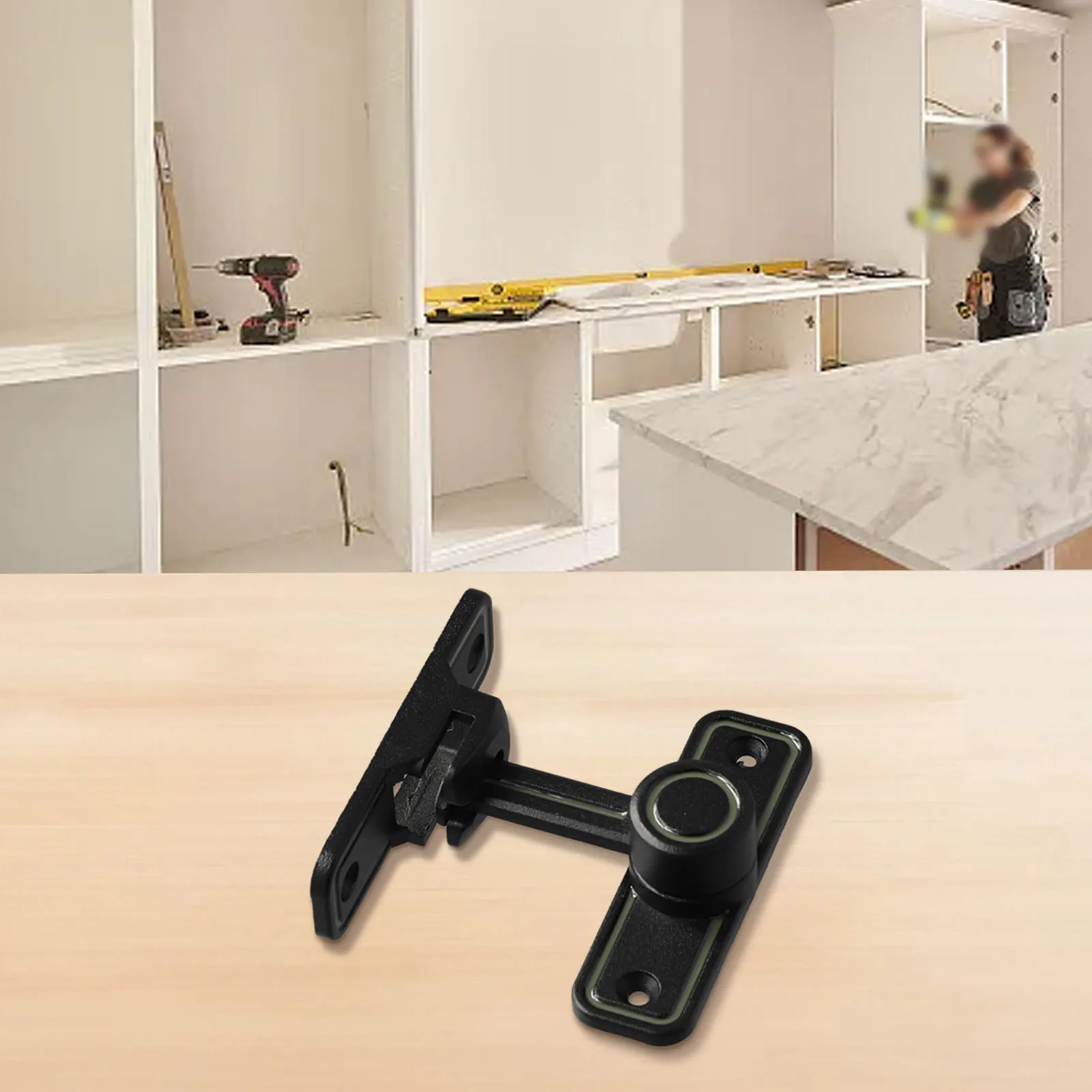 Cerradura de puerta pestillo de puerta corredera hebilla de puerta luminosa punzón libre pernos de puerta Interior pestillo ángulo recto cerradura de puerta corredera Hardware