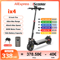 iScooter iX4 Electric Scooter 800W 15Ah Powerful Electric Kick Scooter Anti-skid Off-road Tire  45km Range eScooter 45km/h Speed
