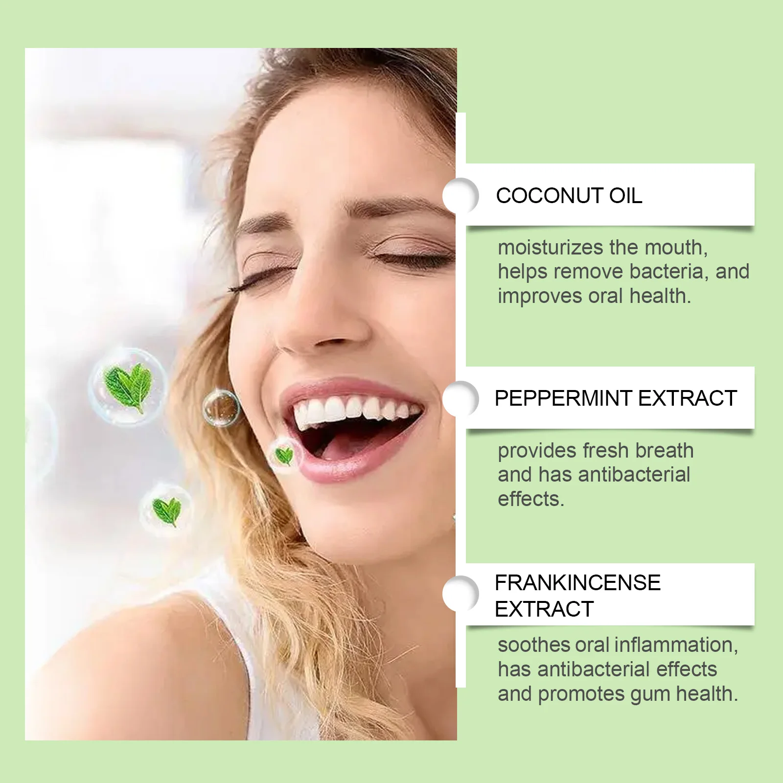 Coconut Mint Pulling Oil Mouthwash Fresh Oral Breath Odor Removal Mouth Care Teeth Hygiene Cleanser Peppermint Odor Reduce 120ml