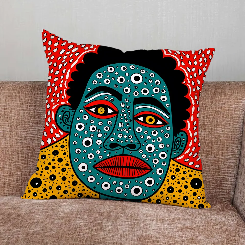 Pumpkin Yayoi Kusama Art Pillow Case For Home Bedroom Car Office Decoration Living Room Sofa Cushion Cover Suitable