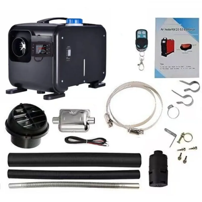 2-8KW 12V/24V Bluetooth Portable All in One Diesel Air Heater Singel Hole Outlet Plastic Air Heater for Motor Trucks