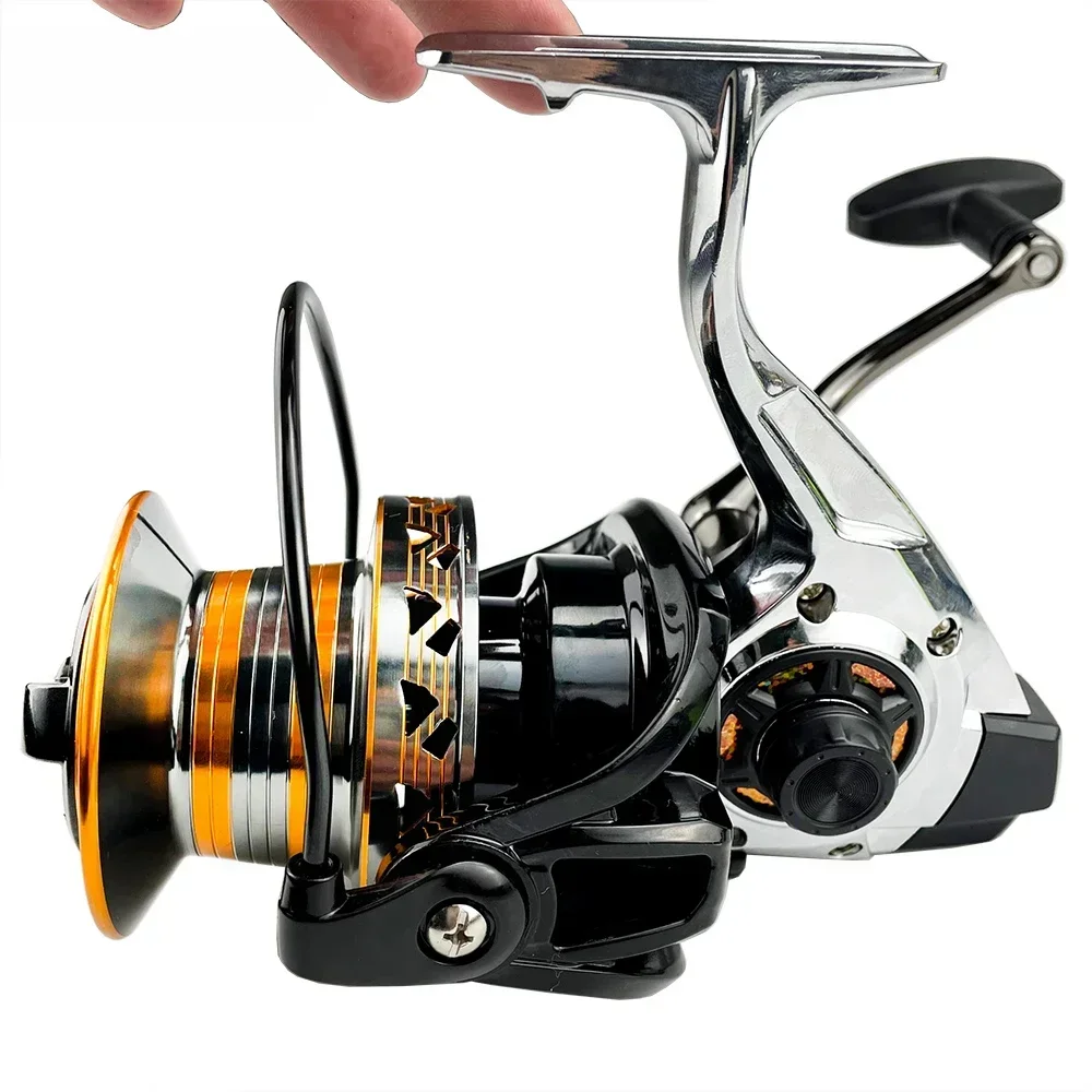 Large Metal Spool Spinning Fishing Reel 9000/10000/12000 Series Drag Power 20-30KG Wheel Sea Boat Trolling Fishing Tackle