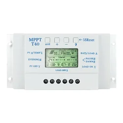 MPPT 20/30/40A 12V/24V LCD Plastic Solar Panel Regulator Charge Controller 3 Timer Solar Panel Stabilizer