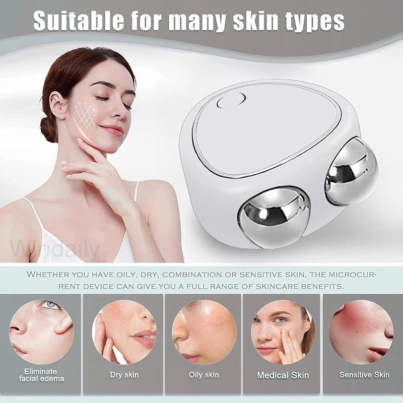 Lifting facial máquina de endurecimento facial massageador rolos de microcorrente rejuvenescimento beleza recarregável rosto anti-rugas endurecimento