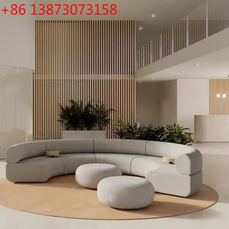Modern simple special-shaped fabric hotel shopping mall creative combination multi-person sofa