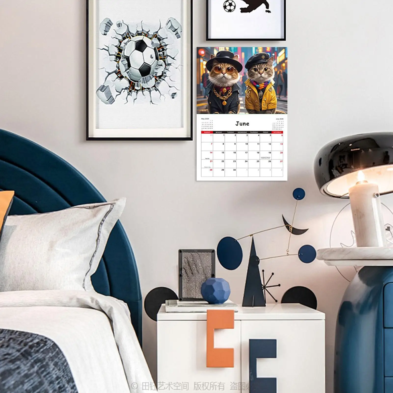 2026 Cat Wall Calendar 12-Month Cat Calendar for Home Coil Binding Jan Dec 2026 Wall Planner for Home Decor Living Room Office