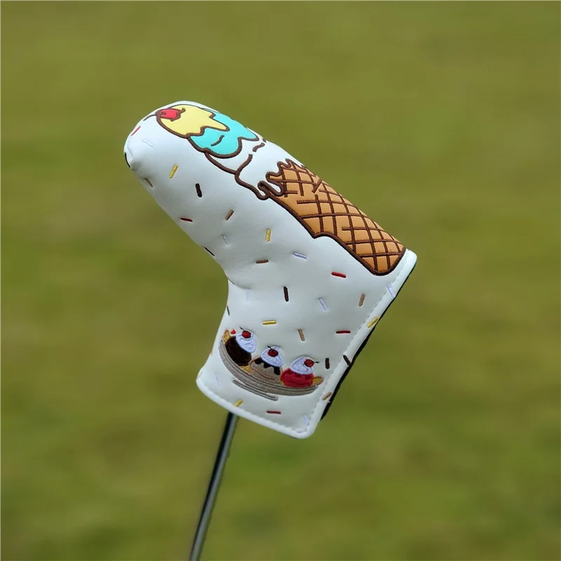 Ice cream Golf Woods Headcovers Covers For Driver Fairway Putter 135H Clubs Set Heads PU Leather Unisex