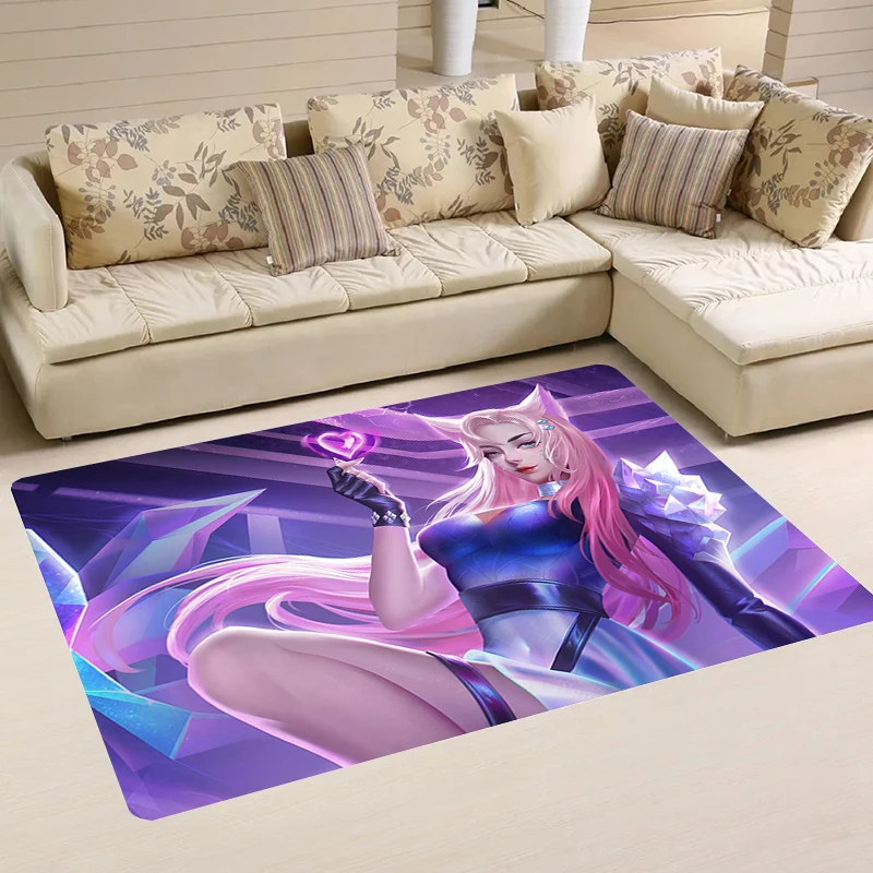 Ahri Door Mat League Aesthetic Room Decoration Game Akali Rugs KDA Carpets Anime Balcony Kitchen Rug Carpet Entrance of House