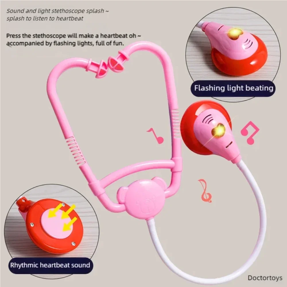 ドクターナースごっこ遊びセット、医療ツール、聴診器、注射器付きごっこ遊びトロリーボックス、子供、男の子、女の子への理想的なギフト