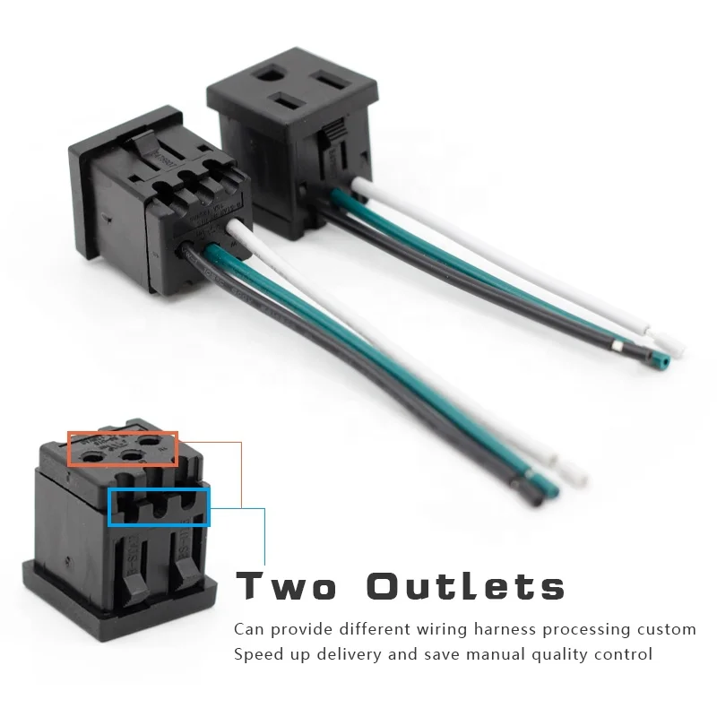 IEC 15A 125V AC power American US estándar socket 3 PIN plug PDU socket conector