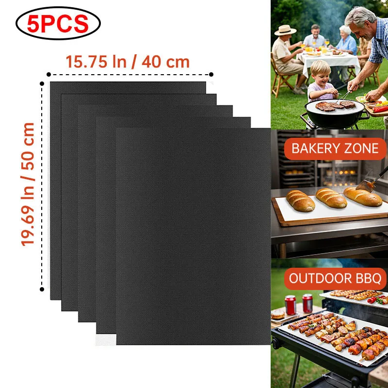 buyyes BBQ Matten Ofen Boden Liner Wiederverwendbare Antihaft-Backmatten Party Im Freien Schutz Matten Küche Werkzeuge Hitzebeständige Grill Matten 7