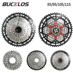 BUCKLOS 8V 9V 10V 11S Bike Freewheel K7 Road Bicycle Cassette High Strength MTB Cassette 11-25/28/32/36/40/46/50T for SHIMANO HG