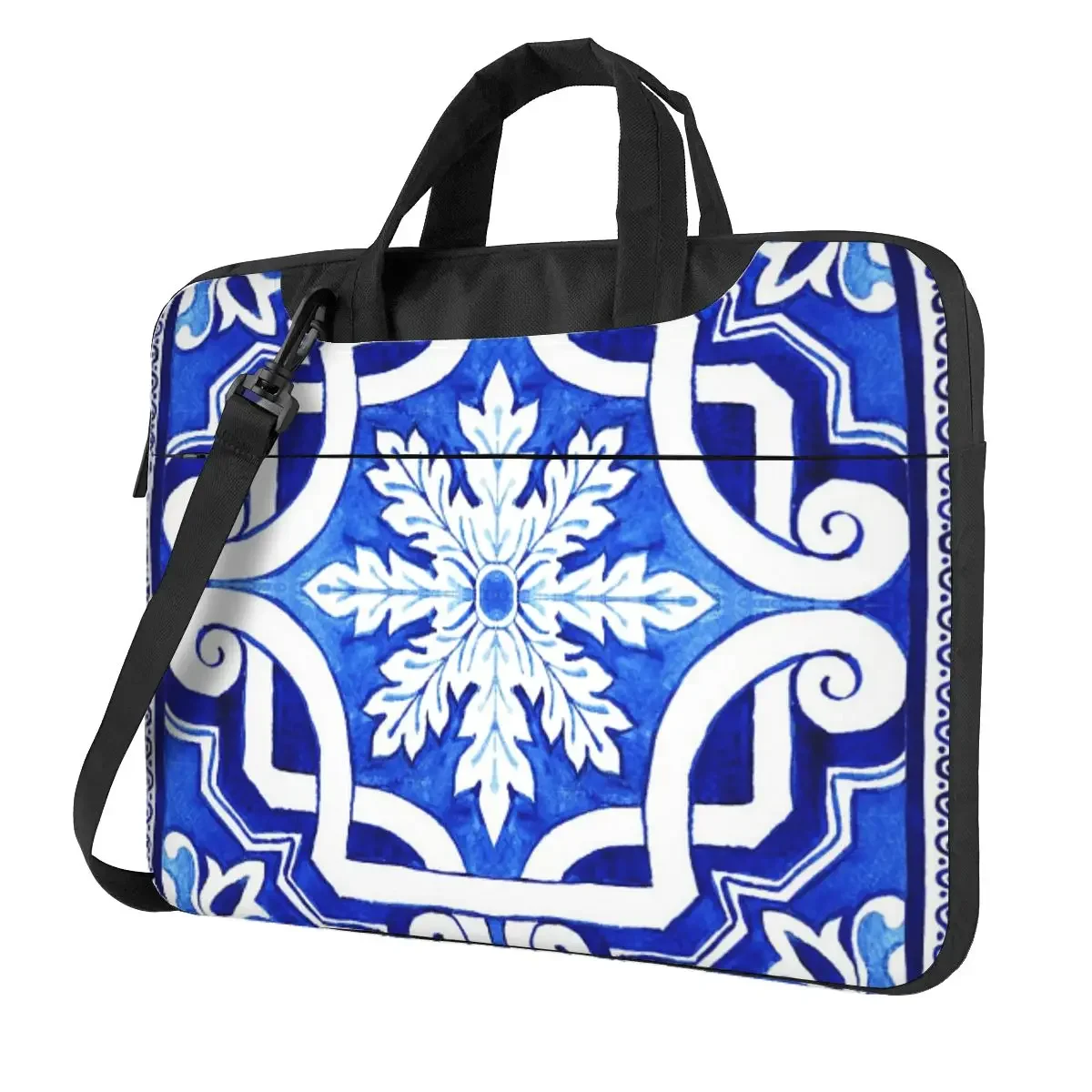 

Azulejo Portuguese Tile Watercolor Artwork Crossbody Laptop Bag Case Computer Bag Resistant Protective Notebook Pouch Macbook