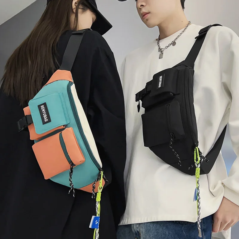 High Quality Canvas Women Waist Packs Brand Unisex Chest Pack Casual Outdoor Travel Crossbody Bag Men Wasit Belt Bags
