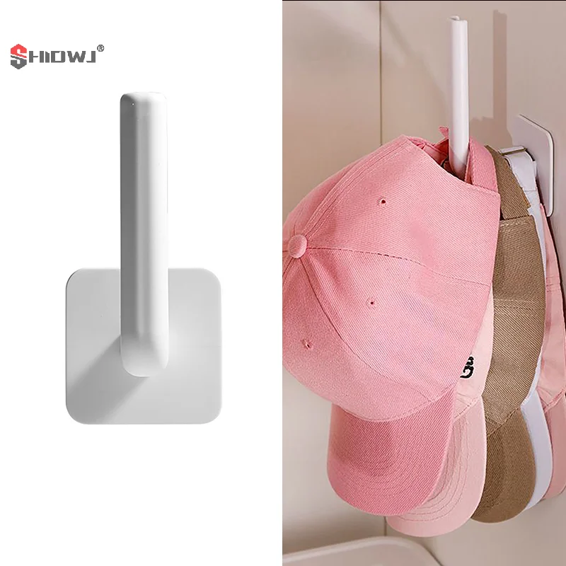 Hat Holder Sticky Wall Mount Hook For Baseball Cap Casual Hat Storage Hook Free-punch Paste Portable Door Closet Hanger