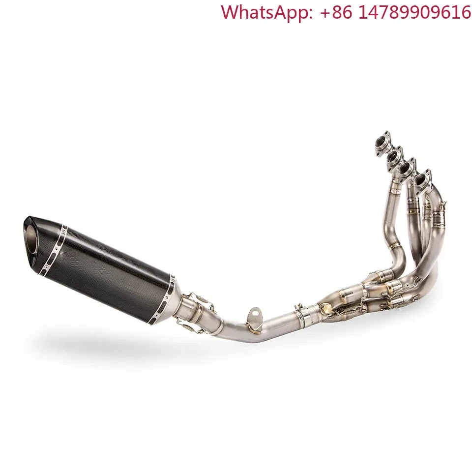 High Performance Motorcycle Exhaust Pipe System Parts for 800cc Naked Bike, Titanium Stainless Steel Muffler, Racing Escape