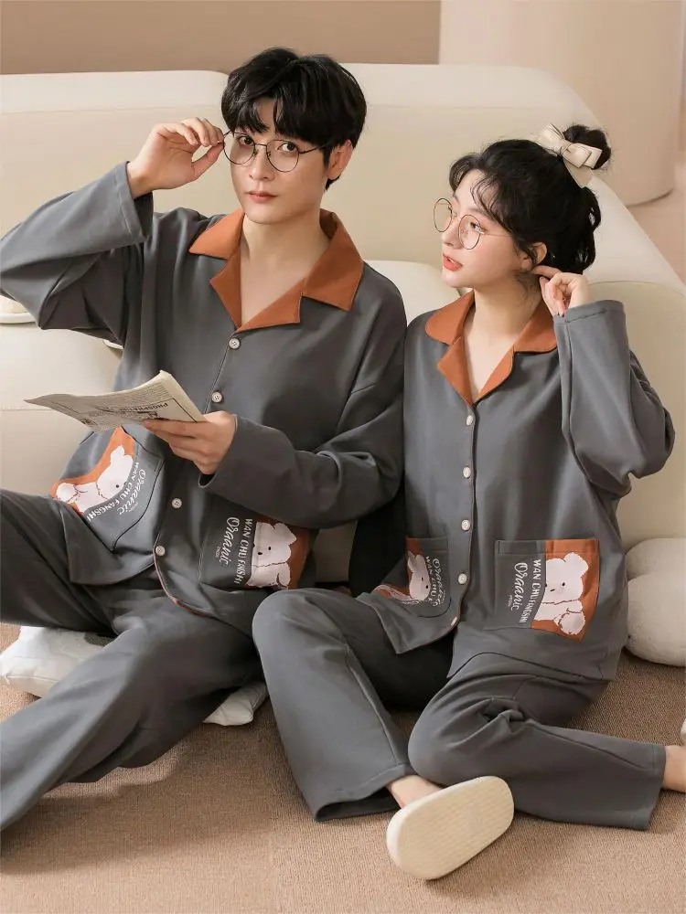 Winter Couple Pajama Sets Home Clothes Women Set Cozy Warm Men New in Sleepwear Plus Size Family Christmas Pajamas Cotton