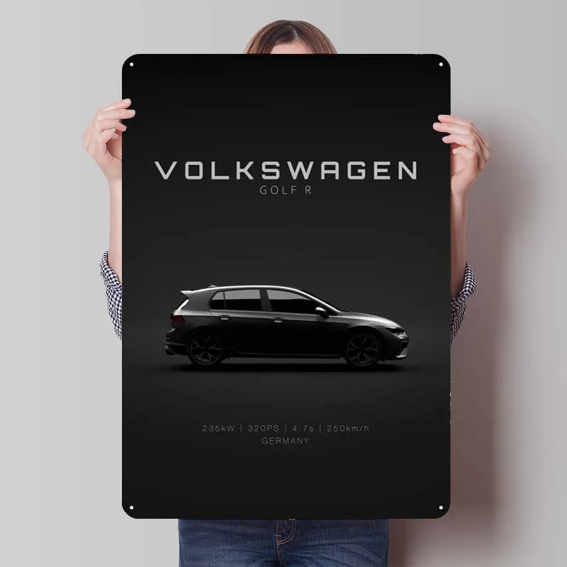 Volkswagen Golf R 8 2022 Tinplate Sign Car Poster Home Living Room Decoration Aesthetic Bath Room Decor Men Wall Art Mural Retro