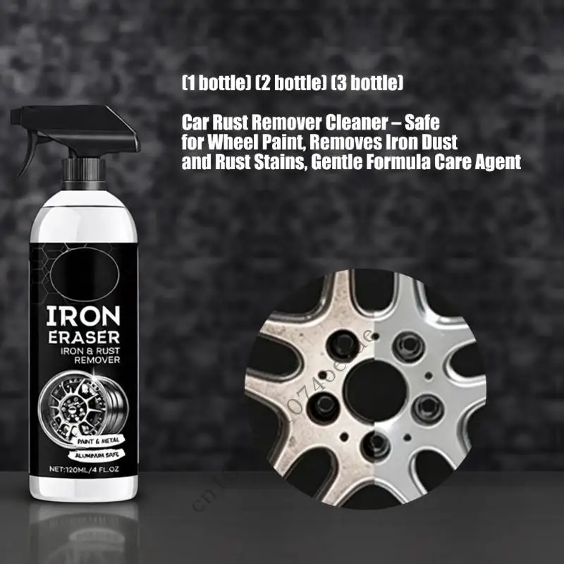 Paint and Metal Iron Remover Cleaner 120 Car Wheel Bottle for Wheel Cleaning and Aluminum Safe Daily Use Work