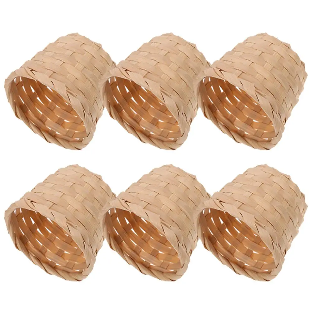 

10 Mini Basket Baskets Pen Storage Basket Woven Desk Storage Small Round Handmade Kitchen Fruit Flower Decorative Set