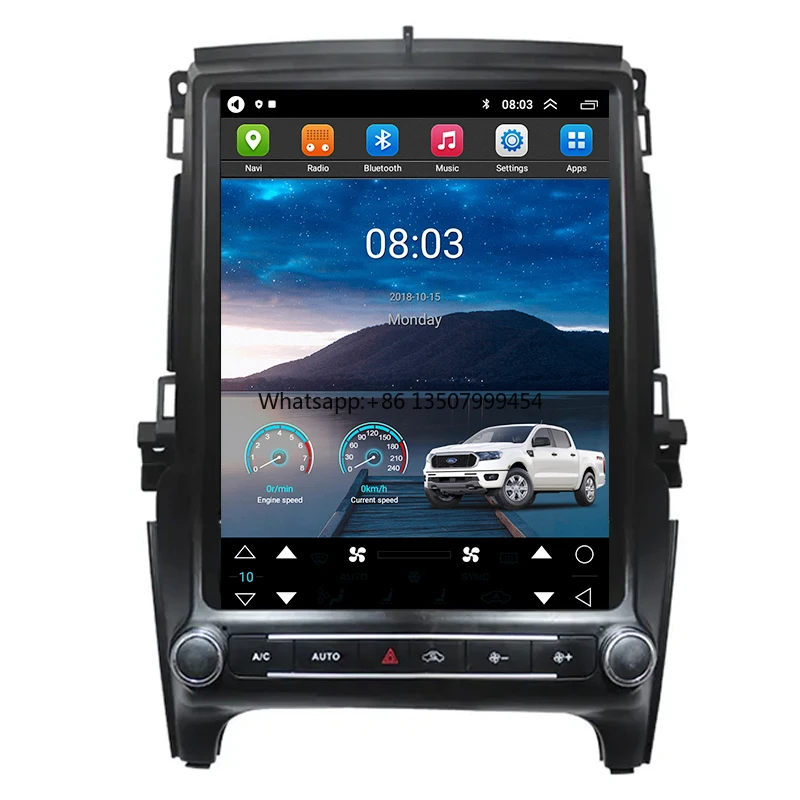 

12.1'' Vertical Car Radio DVD Player Android 10 Built-in Carplay WIFI GPS for Ranger 2016-2021multimedia Navigation