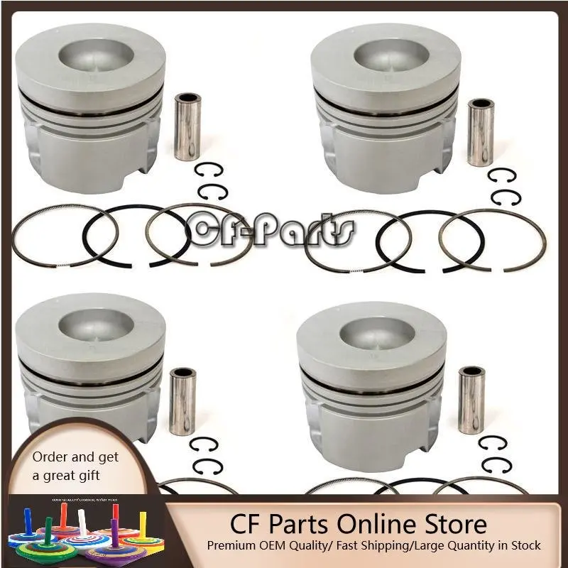 

New 4 Sets STD Piston Kit With Ring 12010-19D00 Fit For Nissan FD46T Engine 108MM