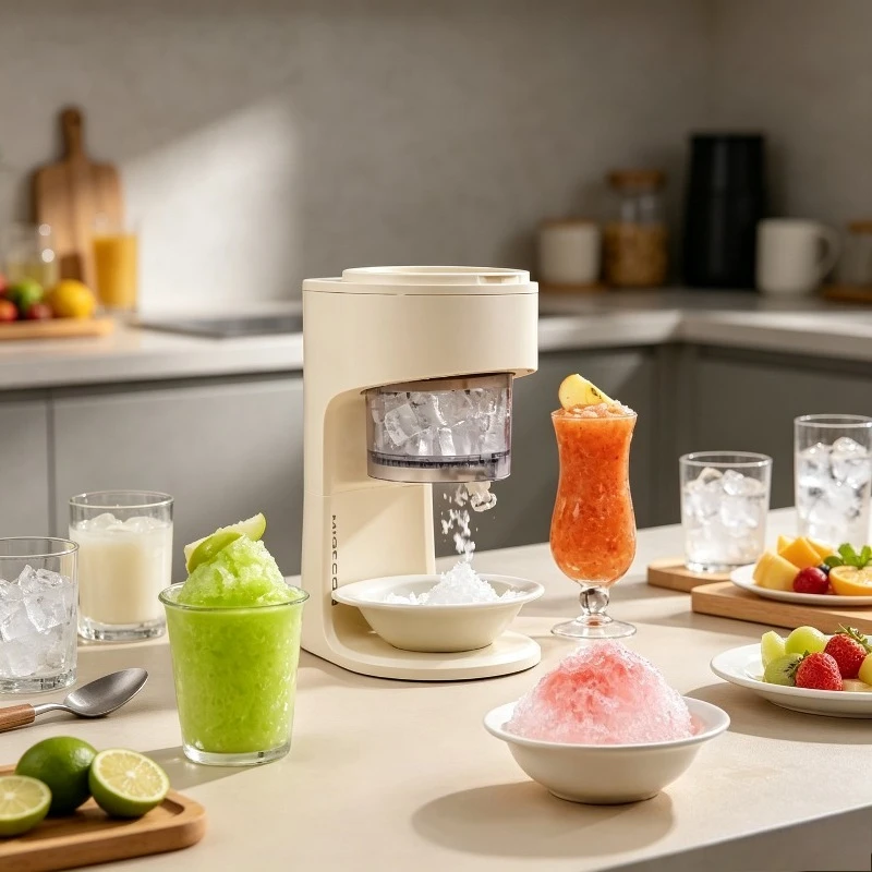 Home Use Small Fully Automatic Ice Shaver Electric Ice Crusher Snowflake Ice Maker Multifunctional Smoothie Machine