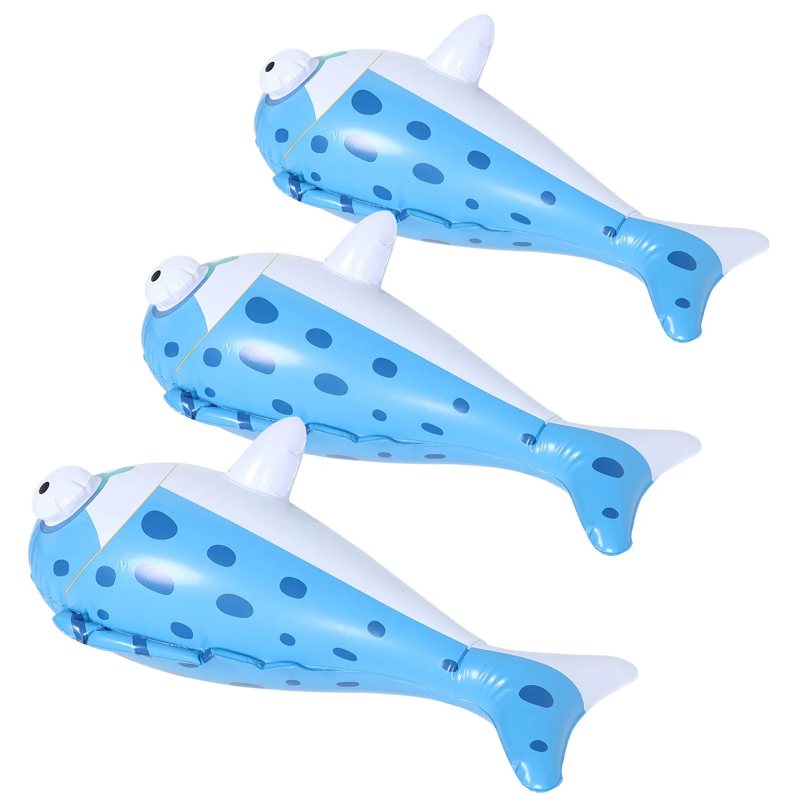 3Pcs Blow Up Inflatable Fish Floating Pool Water Play Ocean Fish Shaped Party Decorations Kids Pool Toys PVC Inflatable Toys
