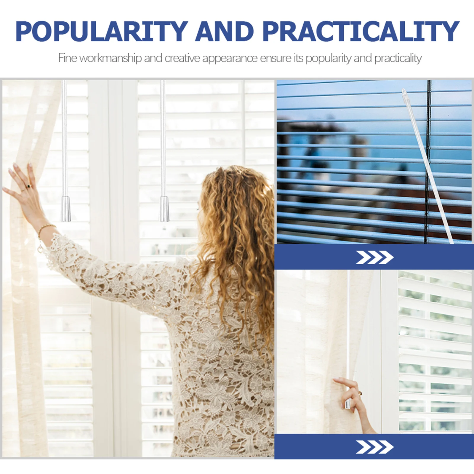 4 قطعة إكسسوارات الستائر عصا عمودية عمودية استبدال الستائر الطويلة قضيب سحب للمنزل مكتب فندق أداة بلاستيكية قوية