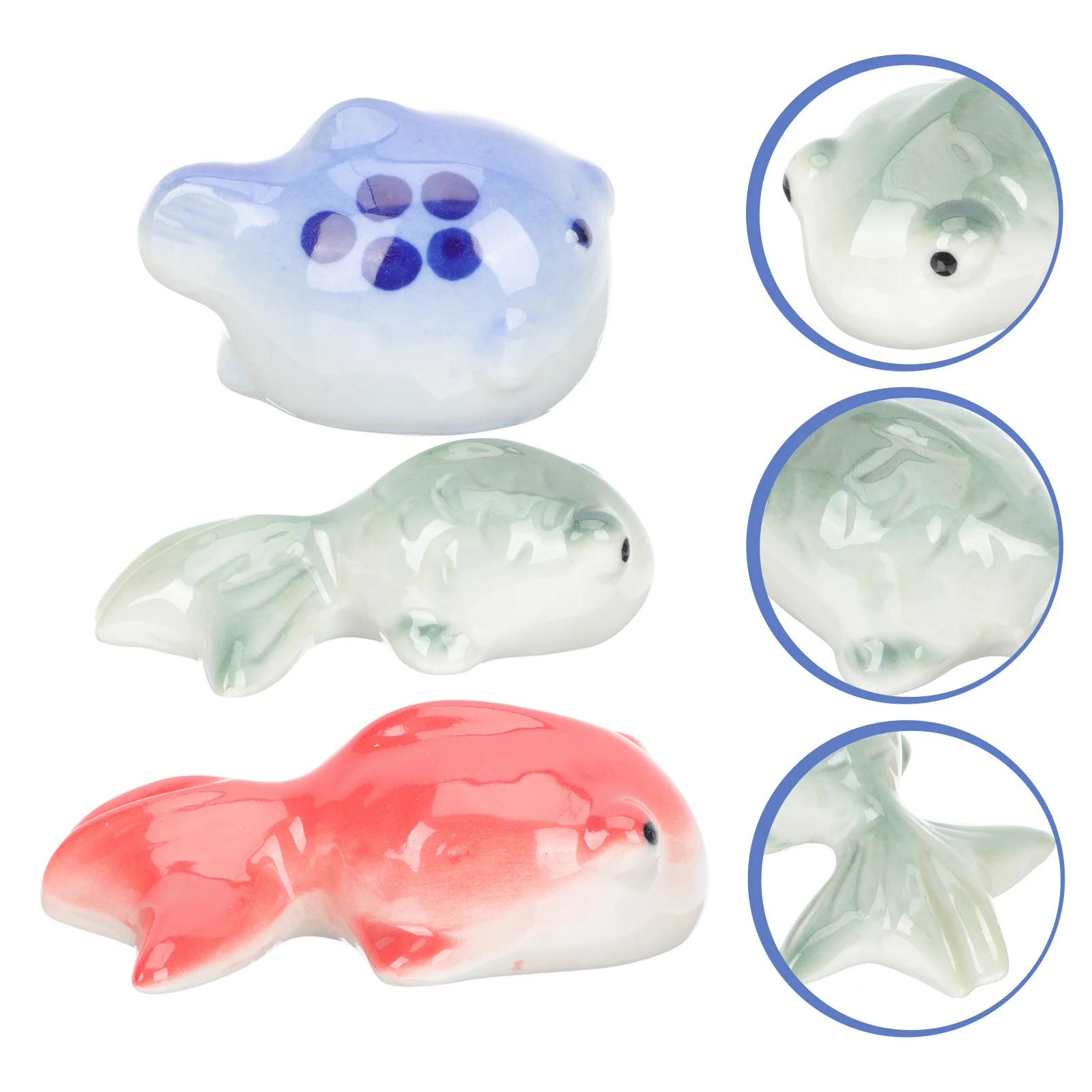 

3Pcs Floating Ceramic Goldfish Decor Fish Tank Ornament Aquarium Decoration Art Fish Tank Decors Floating Goldfish Decor