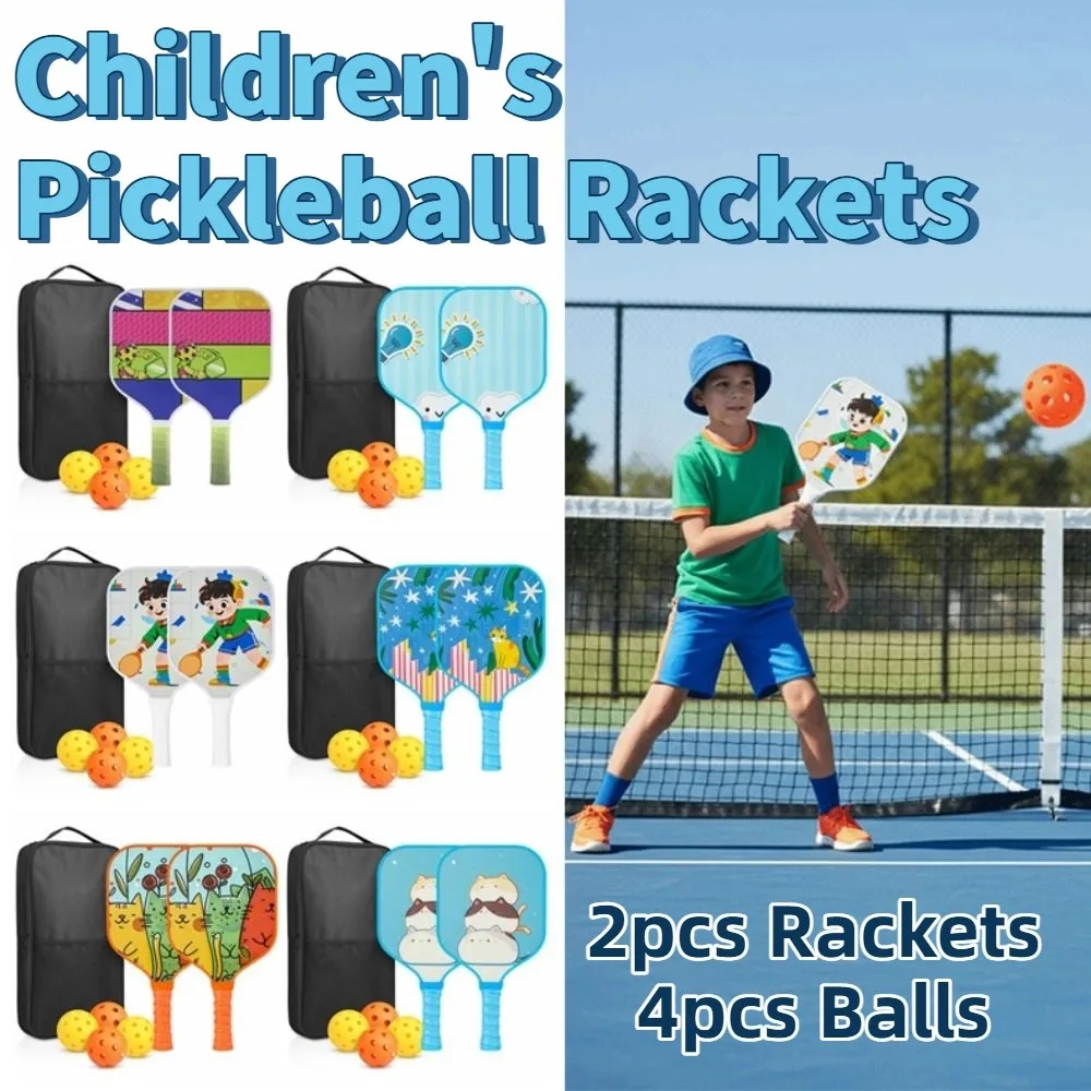 cartoon-children's-pickleball-set-lightweight-portable-'s-pickleball-set-durable-with-carry-bag-pickleball-game-set