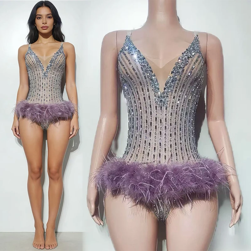 Body Sexy sans manches avec strass pour femmes, tenue de scène de chanteur, discothèque, Bar, Clubwear, tenue de spectacle, Dancehall Queen, 4962
