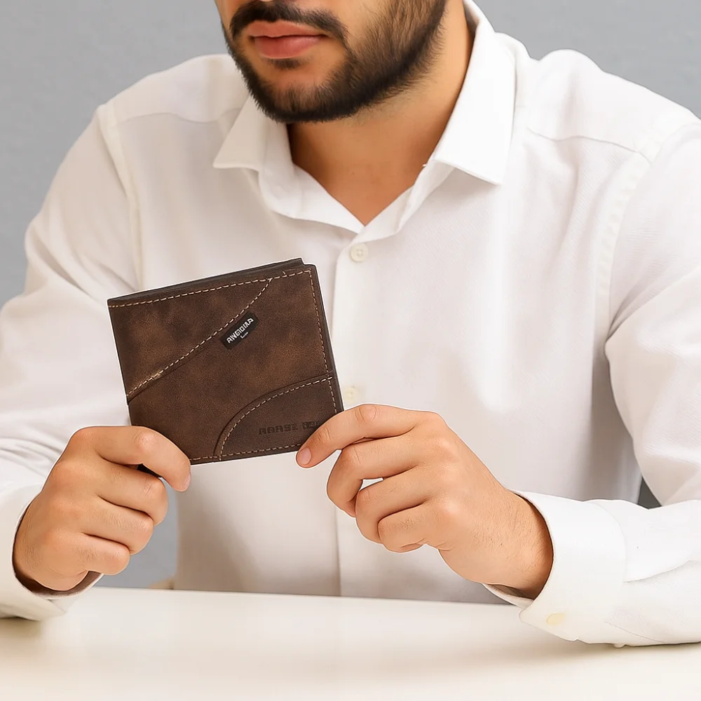 

PU Leather Men's Wallet Large Capacity Multi-functional Business Wallet Square Luxury Credit Card Holder Travel Essentials