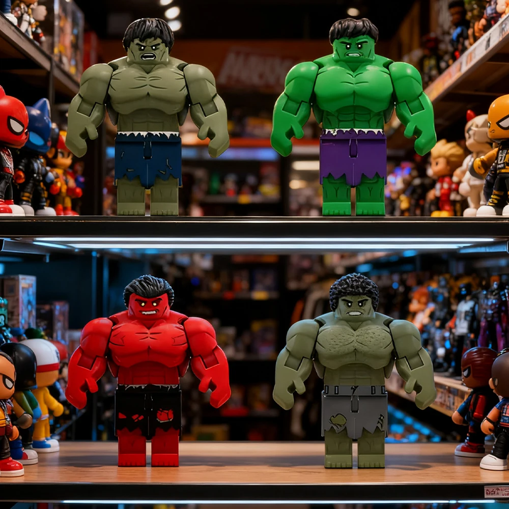 

Новинка 2025 года, хит продаж, Marvel Red Angry Hulk, персонажи героев, строительные блоки, игрушки, экшн-строительные блоки, совместные игрушки, подарки