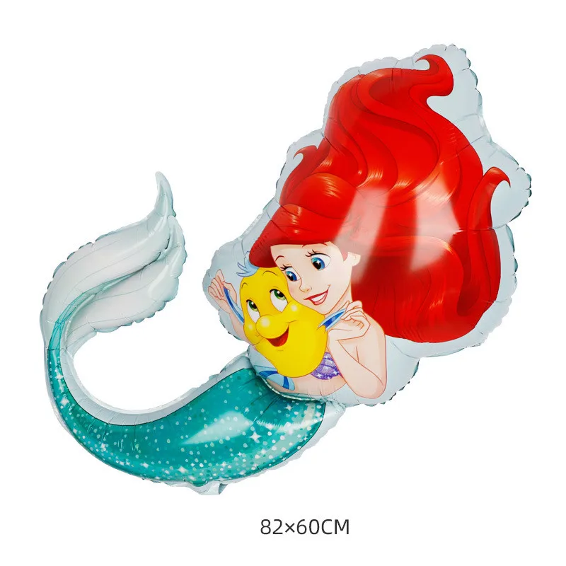 9pcs/Set The Little Mermaid Ariel Birthday Party Foil Balloons Decoration Baby Shower Fish Tail Shell Shape Helium ballon Supply